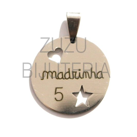 Medalha Madrinha - Aço Inox