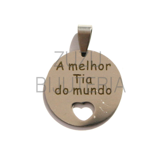 Medalha Tia - Aço Inox