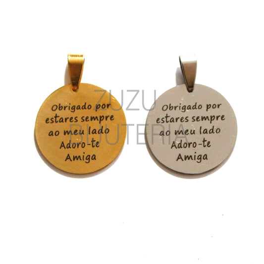Medalha Amigas - Aço Inox