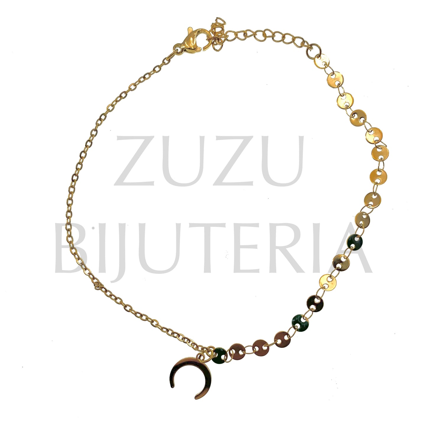 Pulseira de Pé Dourado 21cm + 5cm - Aço Inox