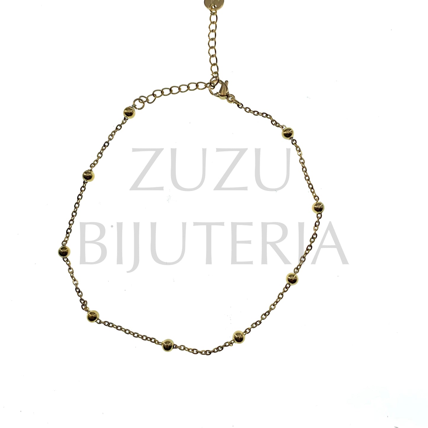 Pulseira de Pé Dourado 21cm + 5cm - Aço Inox