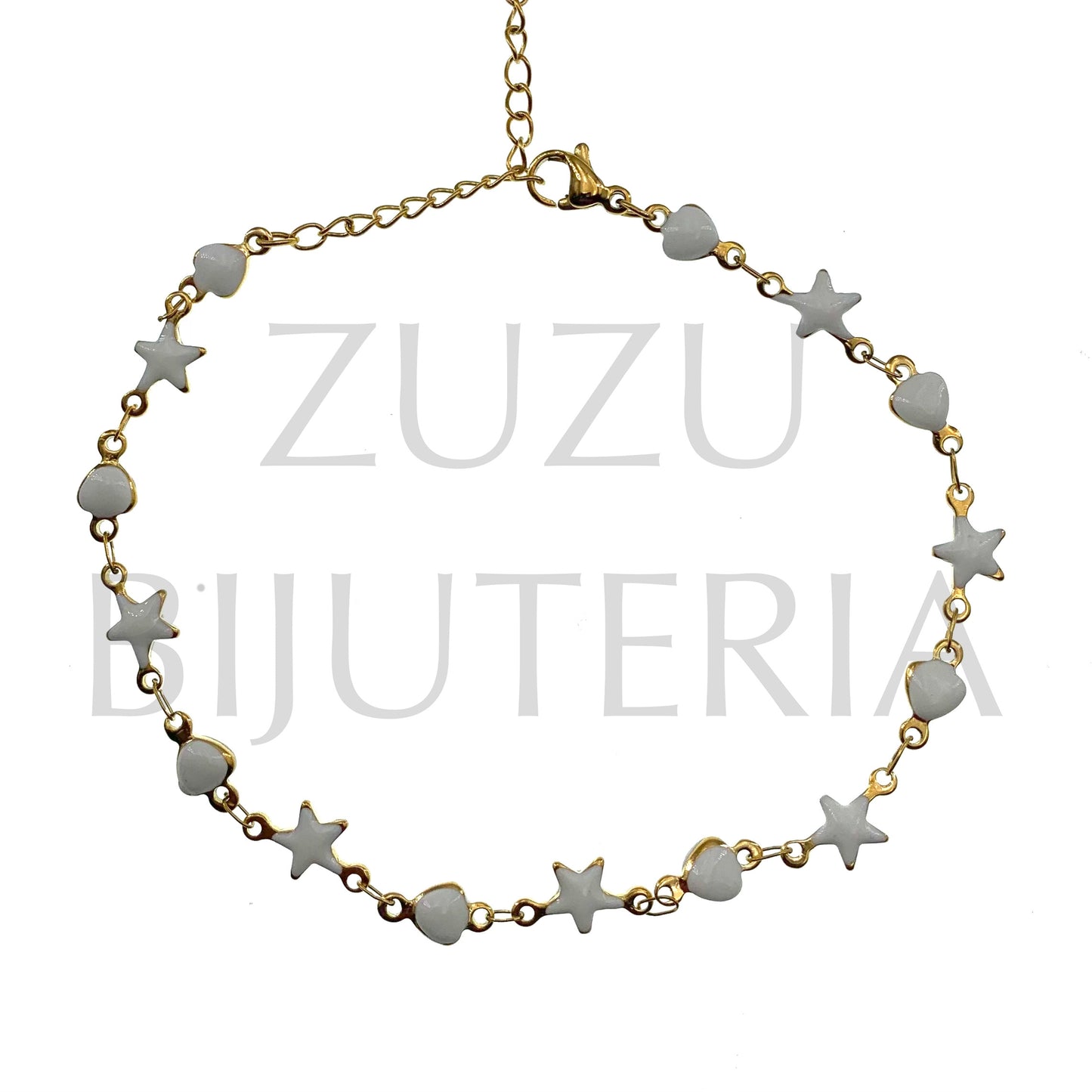 Pulseira de Pé 6mm Dourado 21cm + 5cm - Aço Inox