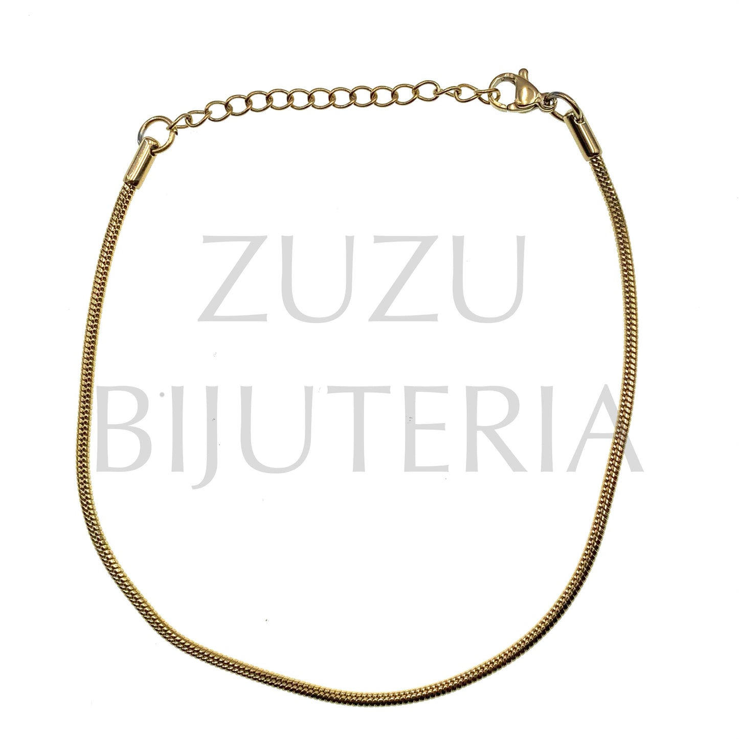 Pulseira de Pé 2mm Dourado 21cm + 5cm - Aço Inox