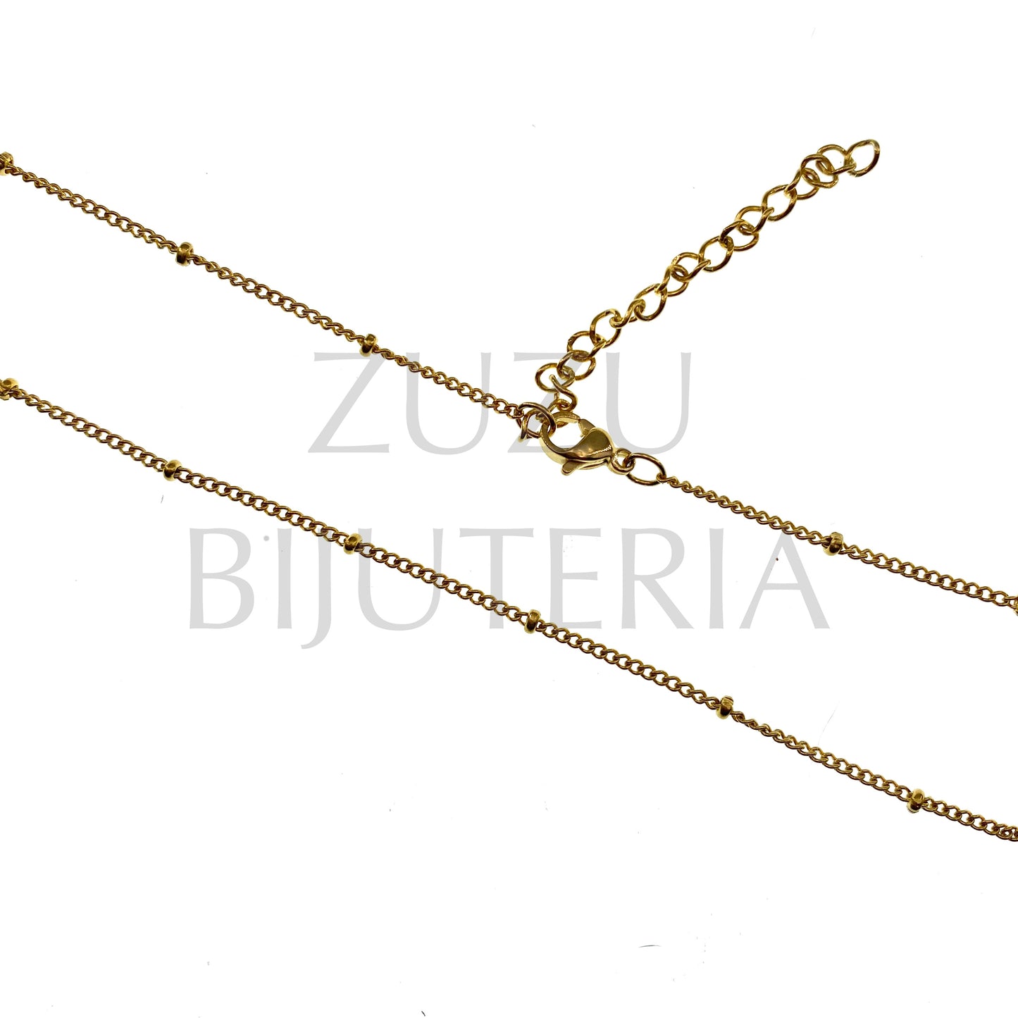 Colar Corrente Bolinha 1.5mm Dourado (45cm + 5cm) - Aço Inox