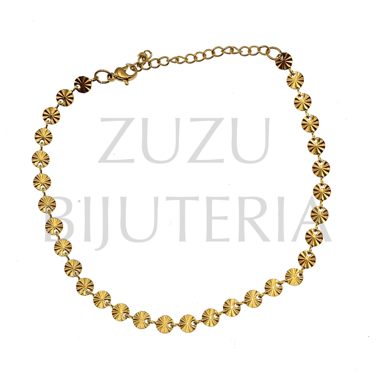 Pulseira de Pé 5mm Dourado 21cm + 5cm - Aço Inox