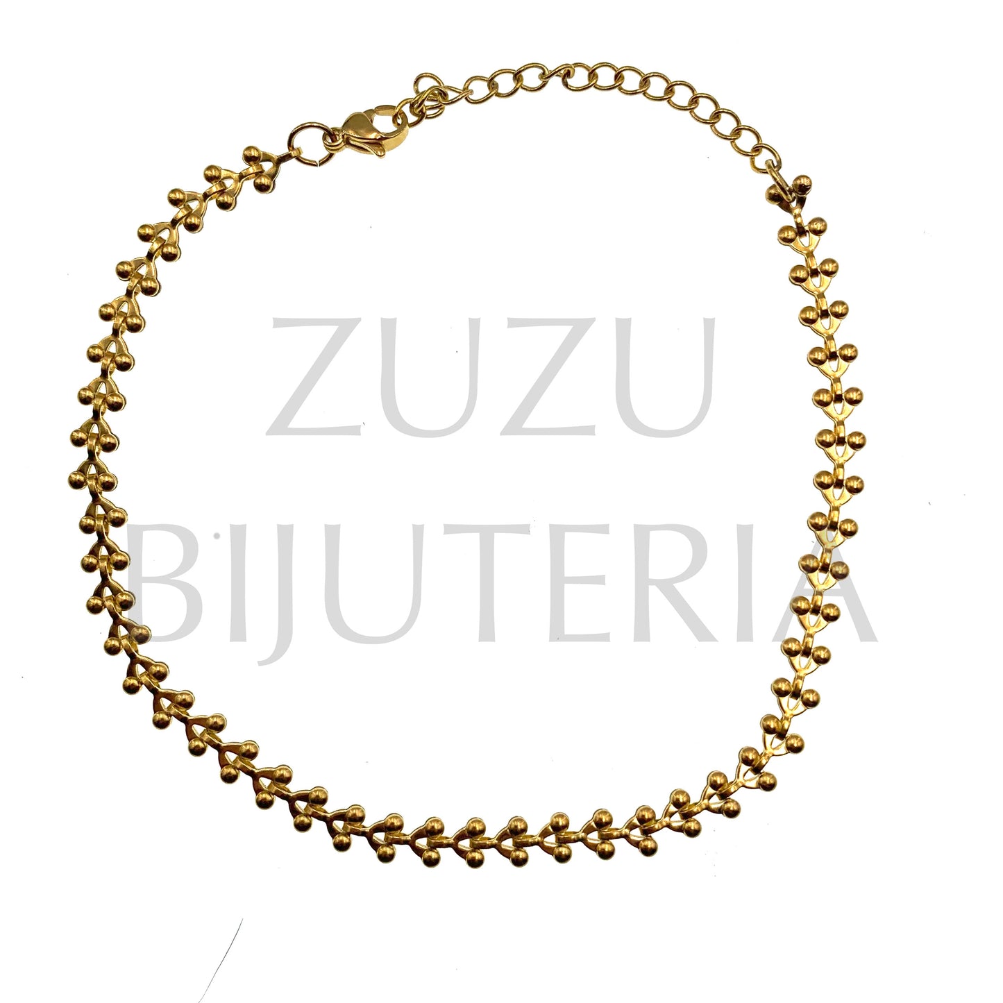 Pulseira de Pé 2mm Dourado 21cm + 5cm - Aço Inox