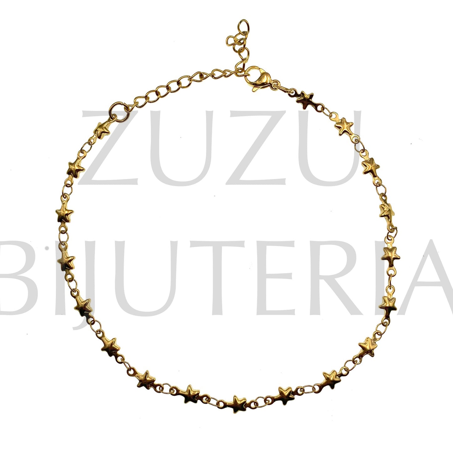 Pulseira de Pé 2mm Dourado 21cm + 5cm - Aço Inox