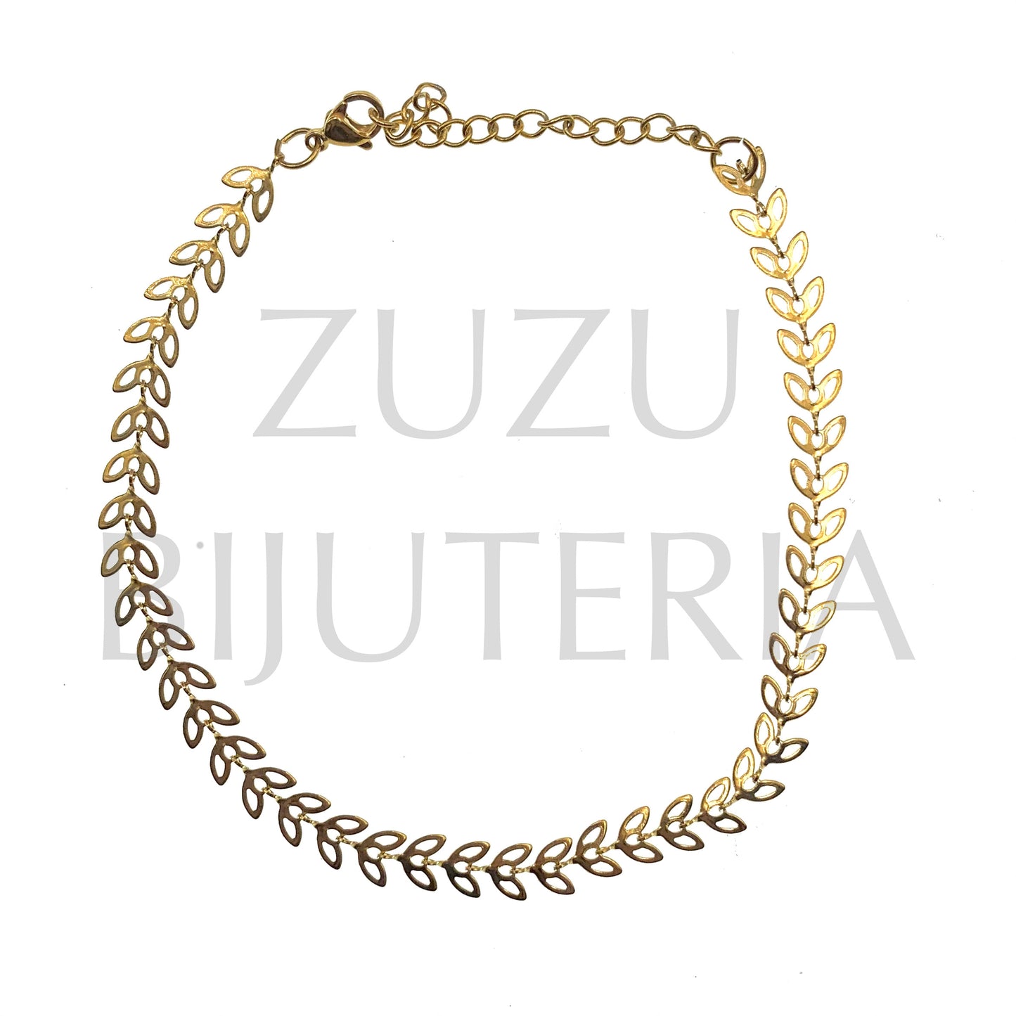 Pulseira de Pé 2mm Dourado 21cm + 5cm - Aço Inox