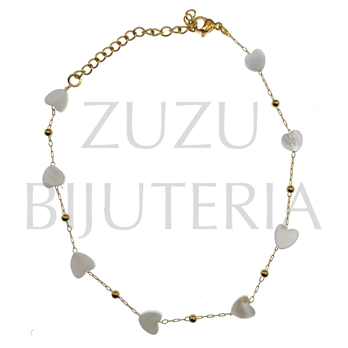 Pulseira de Pé Dourado 21cm + 5cm - Aço Inox