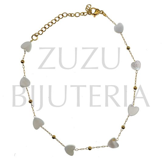 Pulseira de Pé Dourado 21cm + 5cm - Aço Inox