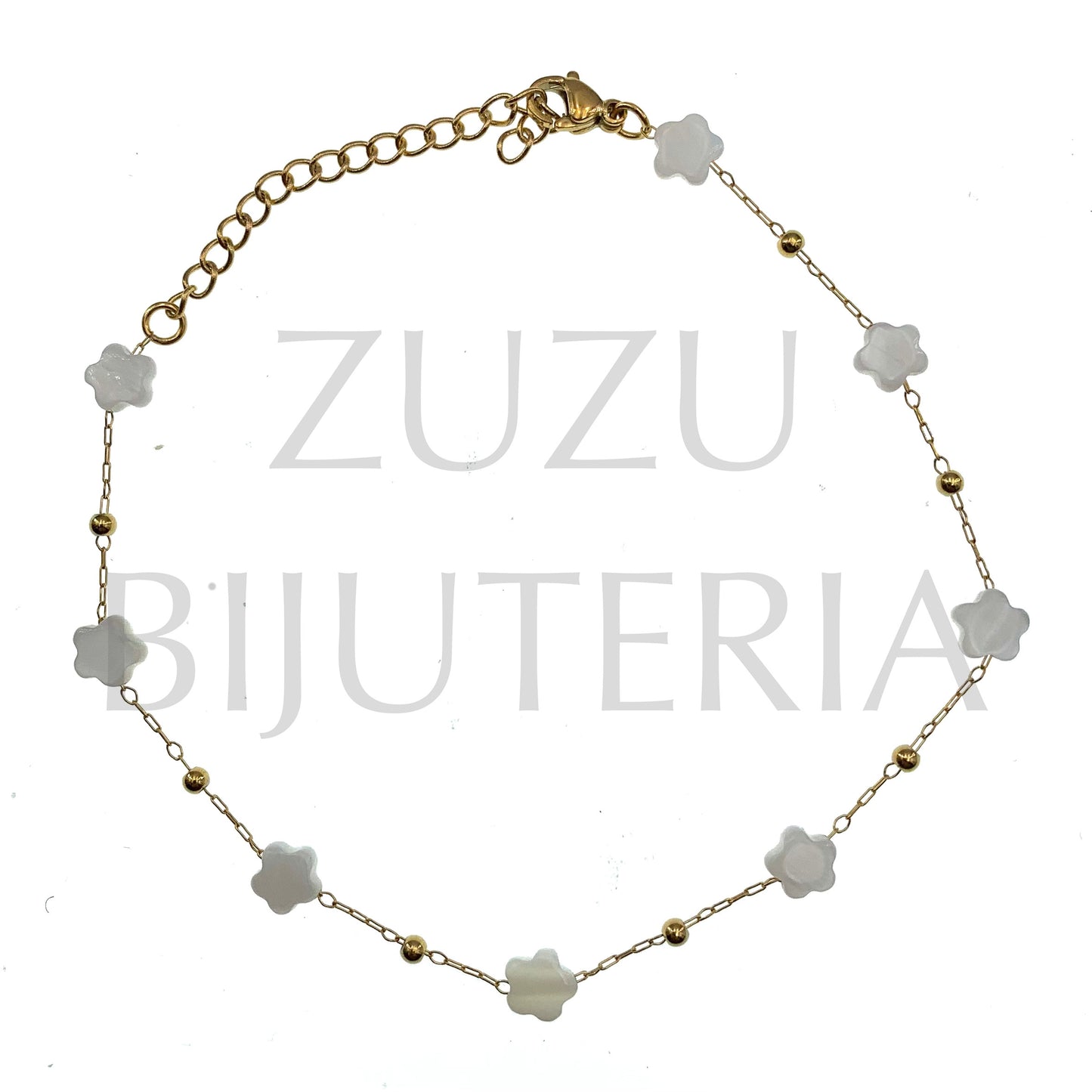 Pulseira de Pé Dourado 21cm + 5cm - Aço Inox