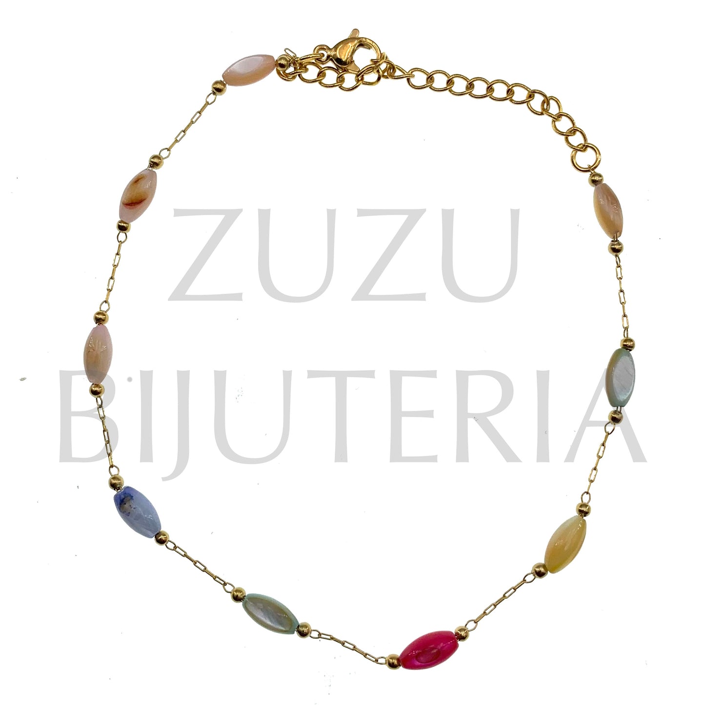 Pulseira de Pé Dourado 21cm + 5cm - Aço Inox