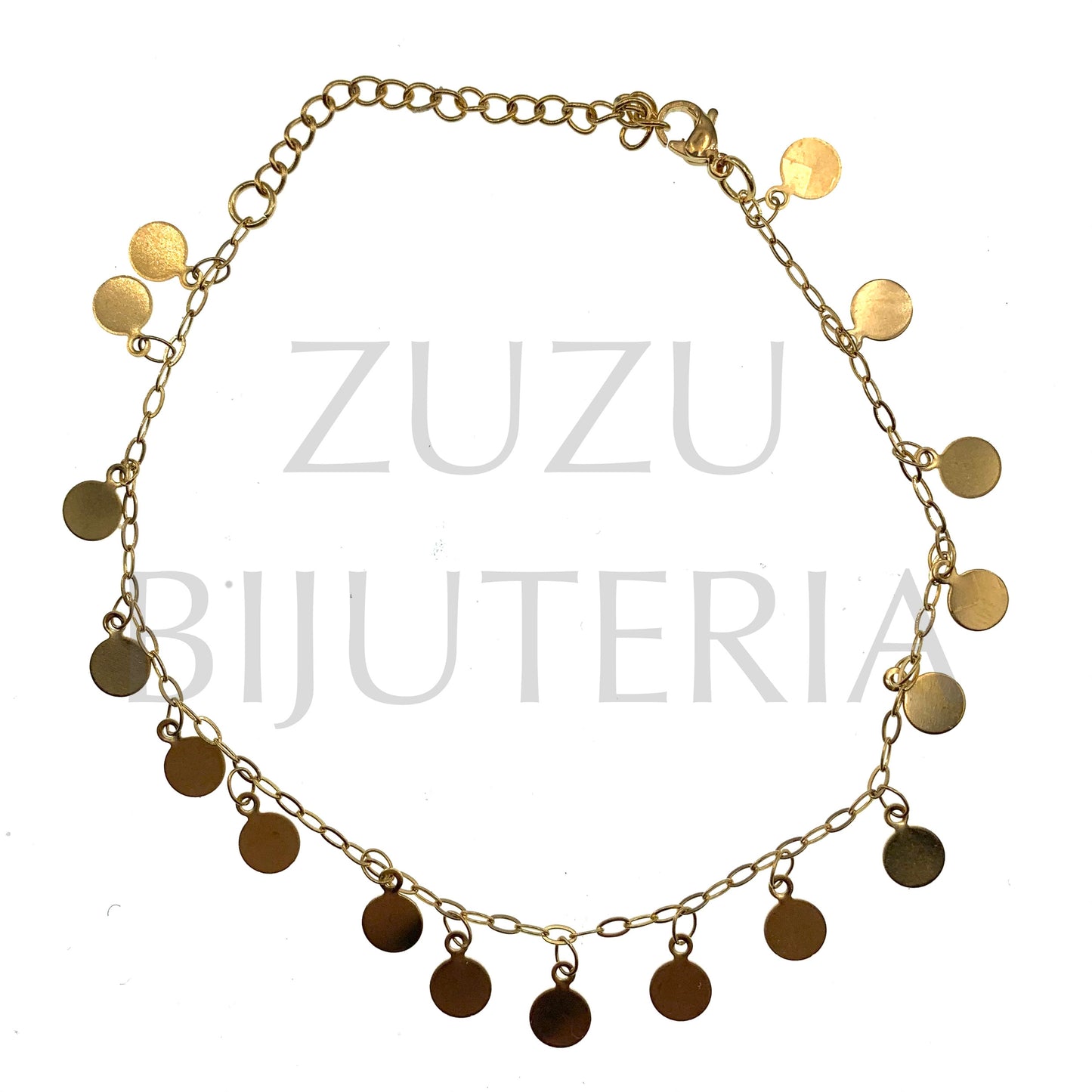 Pulseira de Pé Dourado 21cm + 5cm - Aço Inox