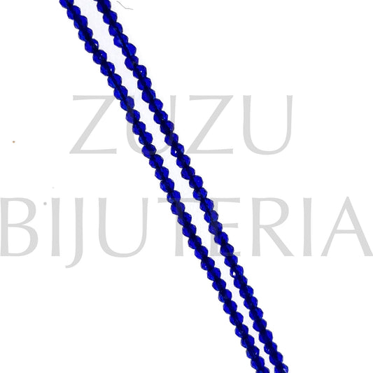 Fiada Cristais Facetado Azul 2mm (Comprimento 35cm)