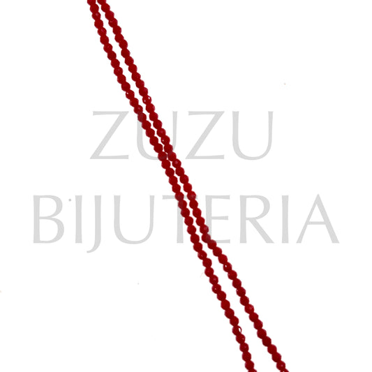 Fiada Cristais Facetado Vermelho 2mm (Comprimento 35cm)