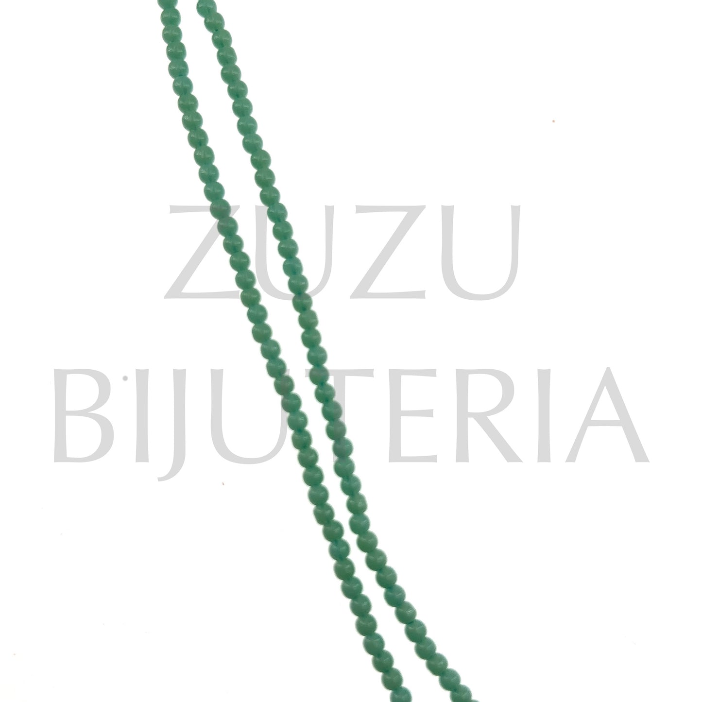 Fiada Cristais Verde 2mm (Comprimento 35cm)