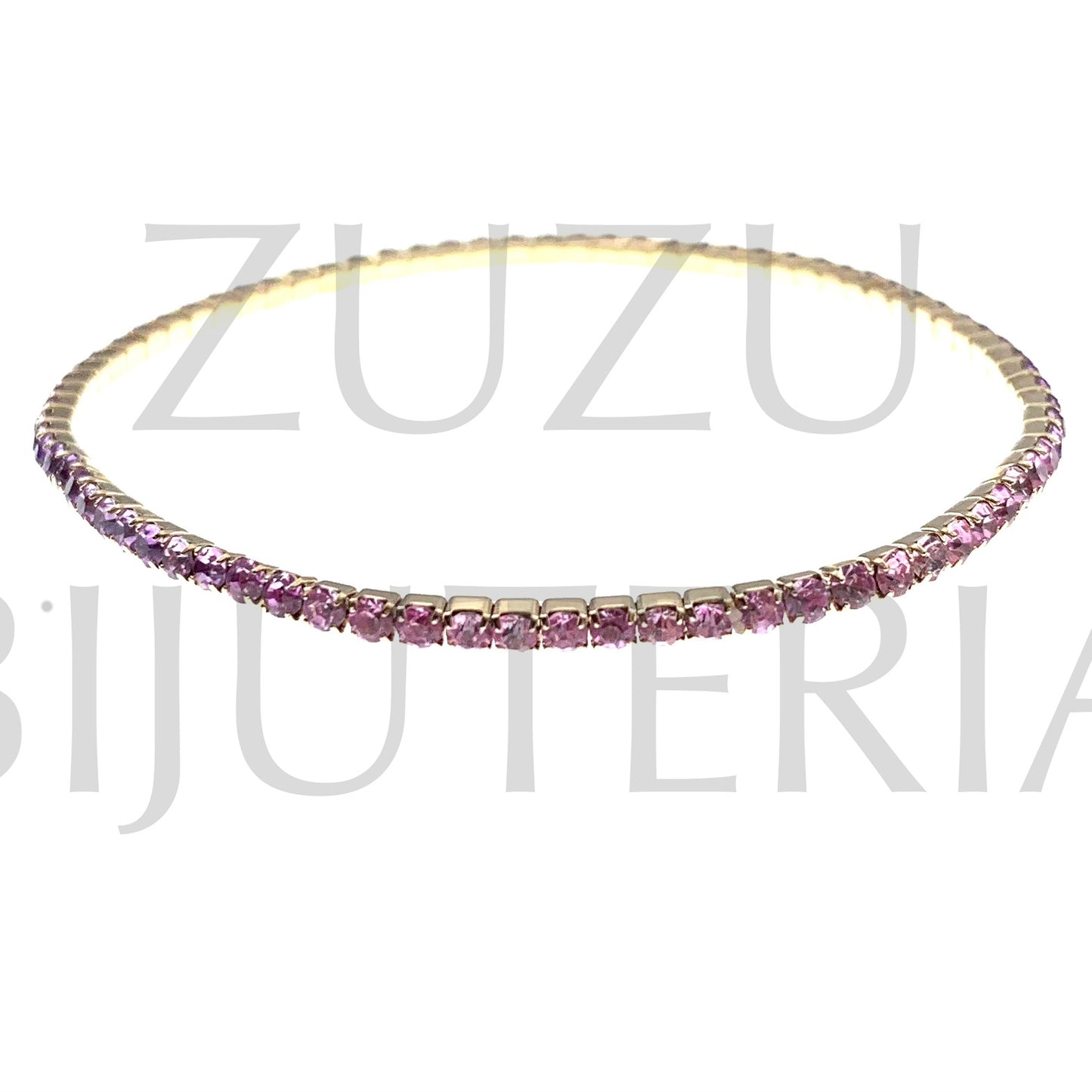 Pulseira com Zirconias 2mm (Elástico) - Latão