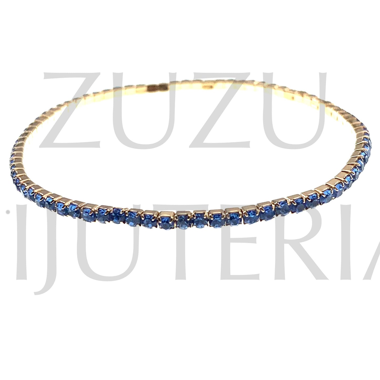 Pulseira com Zirconias 2mm (Elástico) - Latão