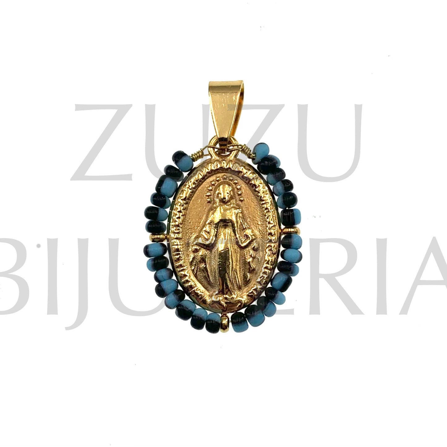 Pendente Nossa Senhora de Guadalupe 25mm x 19mm (Missangas) - Aço Inox