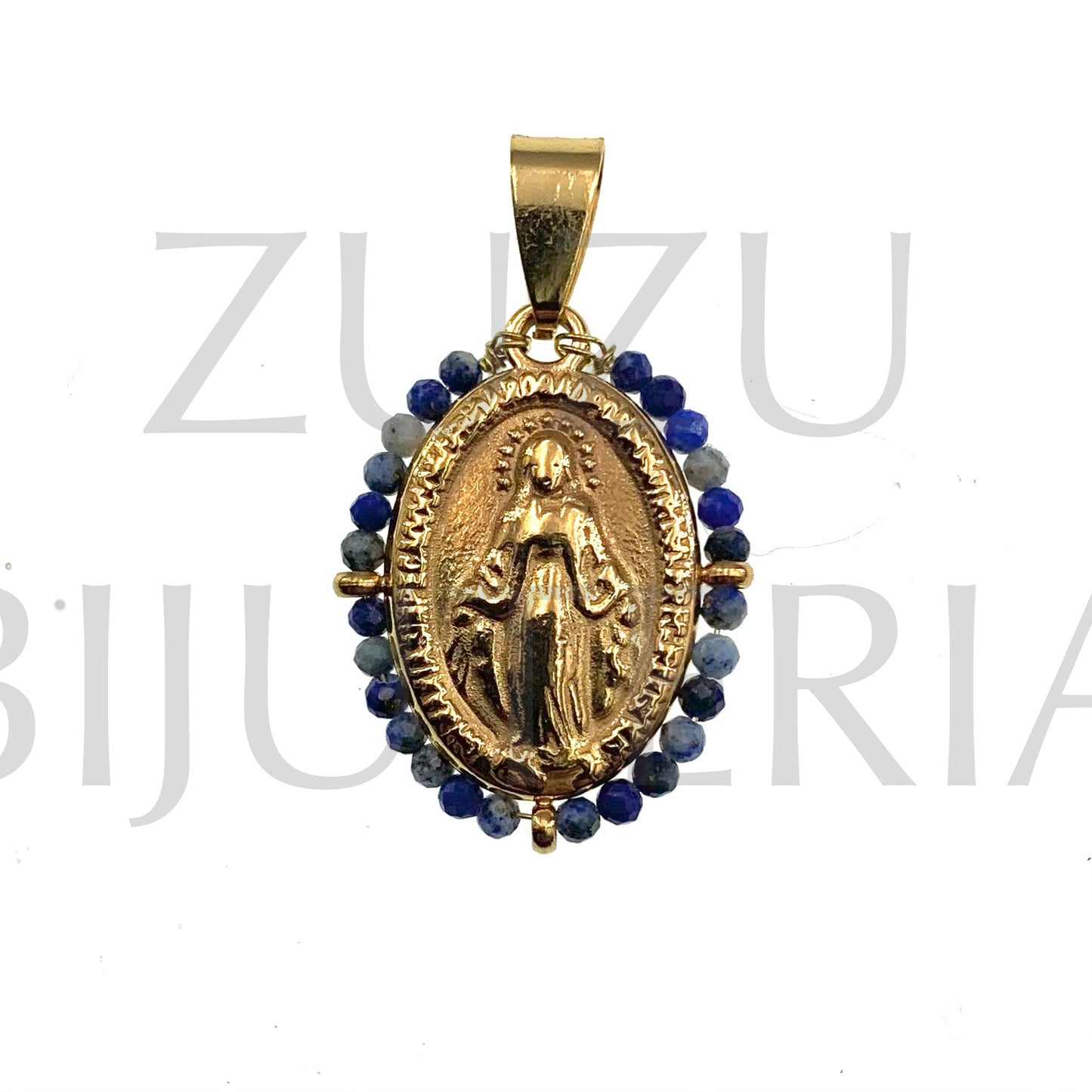 Pendente Nossa Senhora de Guadalupe 25mm x 19mm (Pedra) - Aço Inox