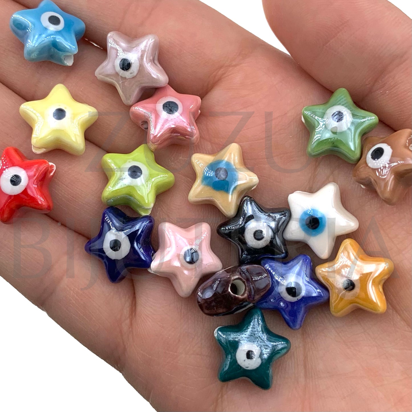 Conta de Estrela (Pack de 5) 15mm - Cerâmica