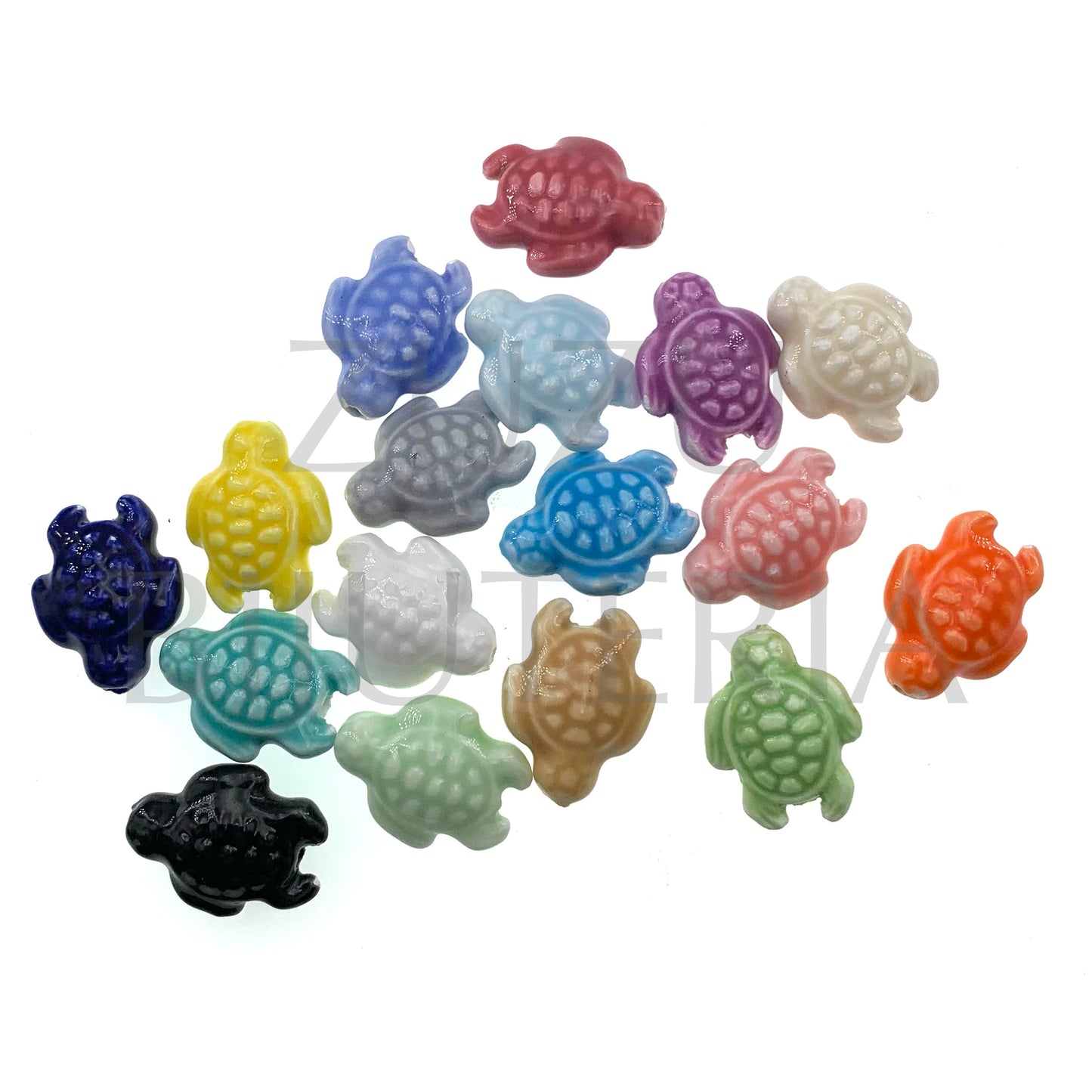 Conta de Tartaruga (Pack de 5) 19mm x 15mm - Cerâmica