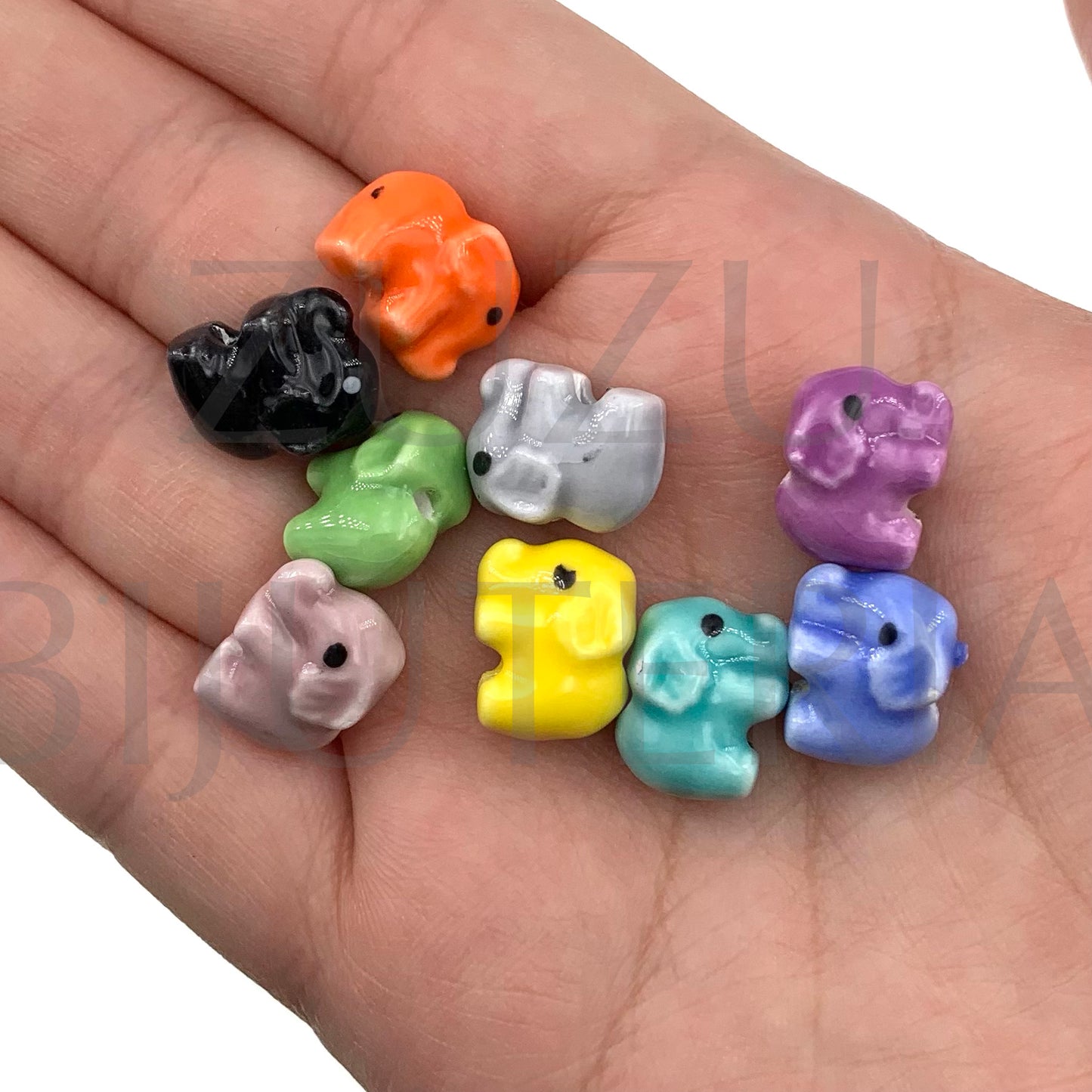 Conta de Elefante (Pack de 5) 11mm x 14mm - Cerâmica