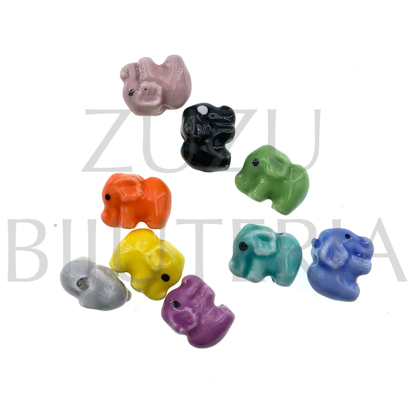 Conta de Elefante (Pack de 5) 11mm x 14mm - Cerâmica