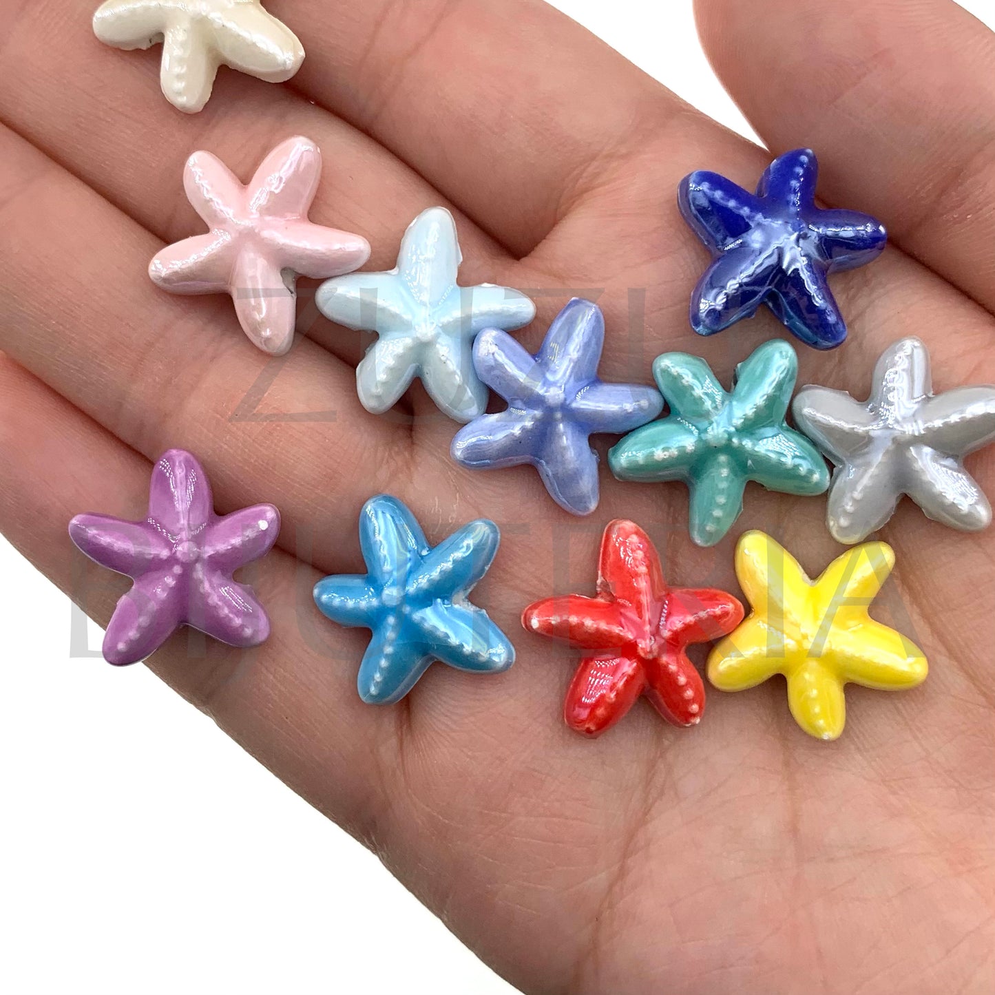 Conta de Estrela do Mar (Pack de 5) 19mm - Cerâmica