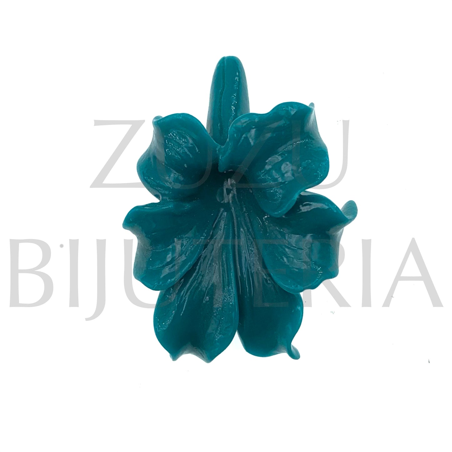 Conta Flor Turquesa 49mm x 35mm