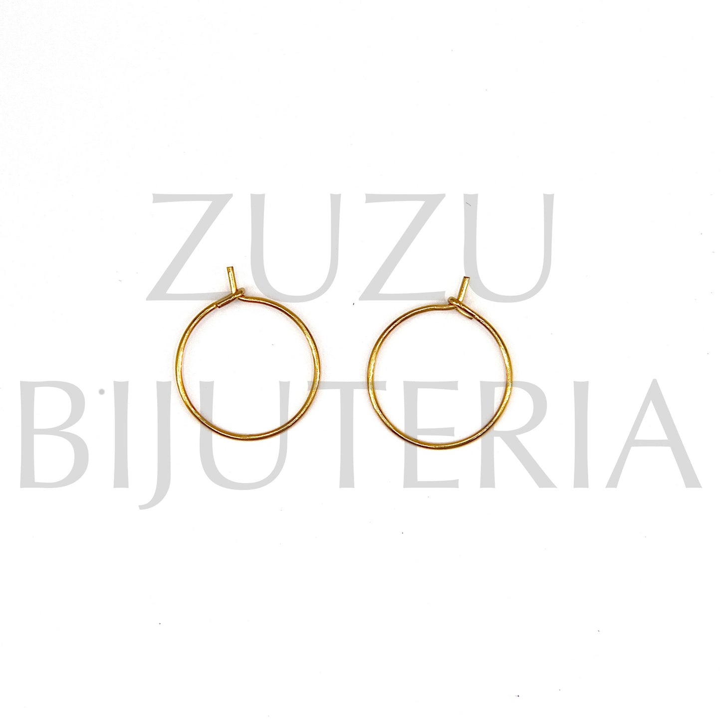 Brinco Argola Dourado Fina (1mm) 15mm - Aço Inox