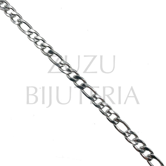 5mm Silver Figaro Chain - Stainless Steel