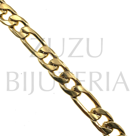 Golden Figaro Chain 10mm - Stainless Steel