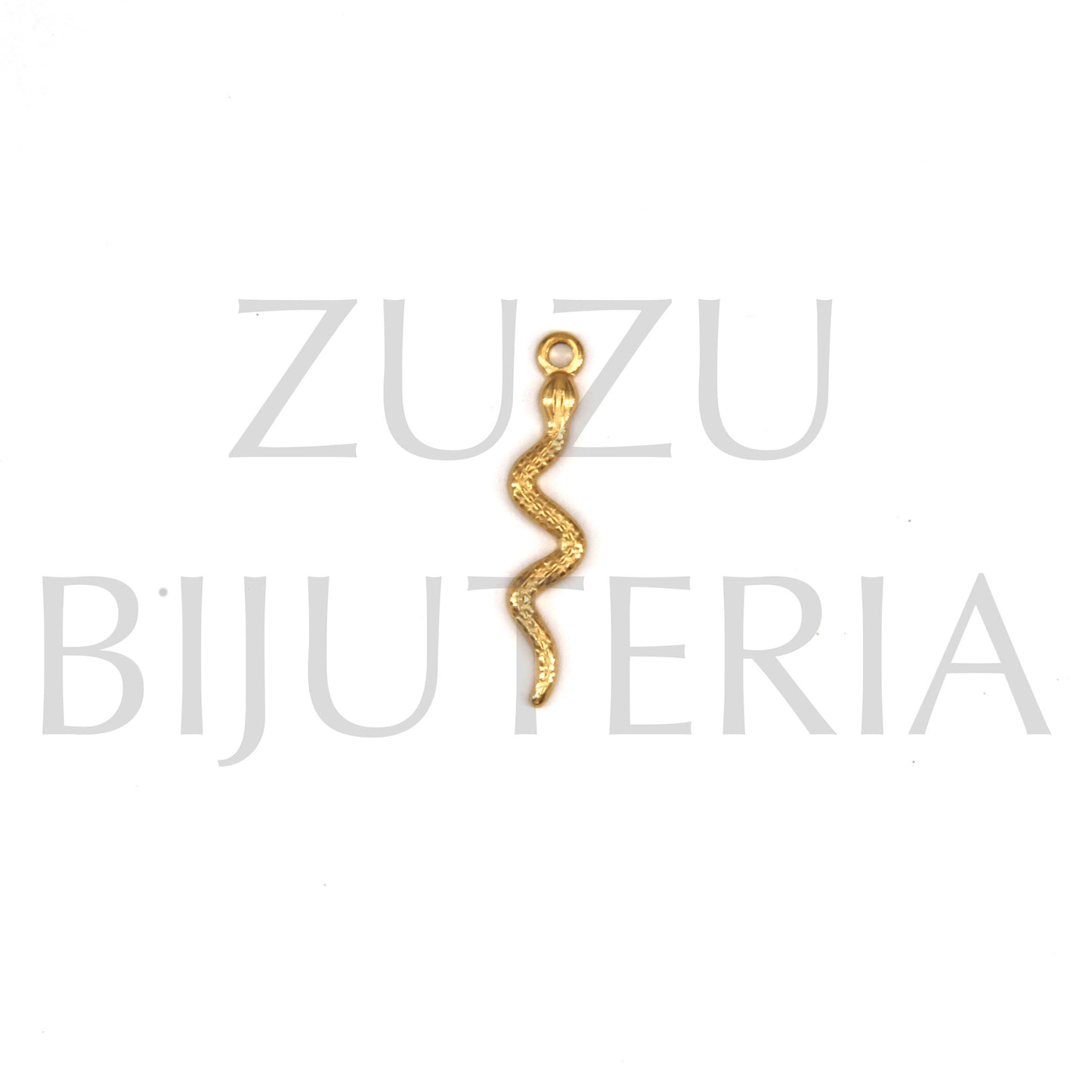 Pendente Cobra Dourado 28mm x 2mm - Aço Inox