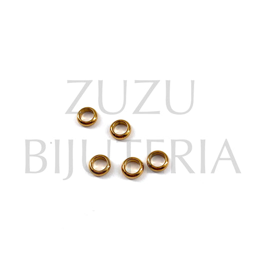 Gold Stainless Steel Bead 7mm x 3mm (5mm hole)