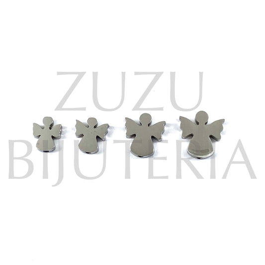 Silver Angel Pendant/String (Thick 3mm Hole 2mm) - Stainless Steel