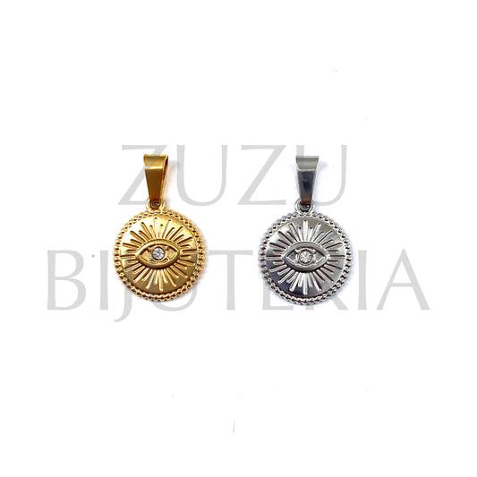 Eye Pendant with 17mm Zirconia - Stainless Steel