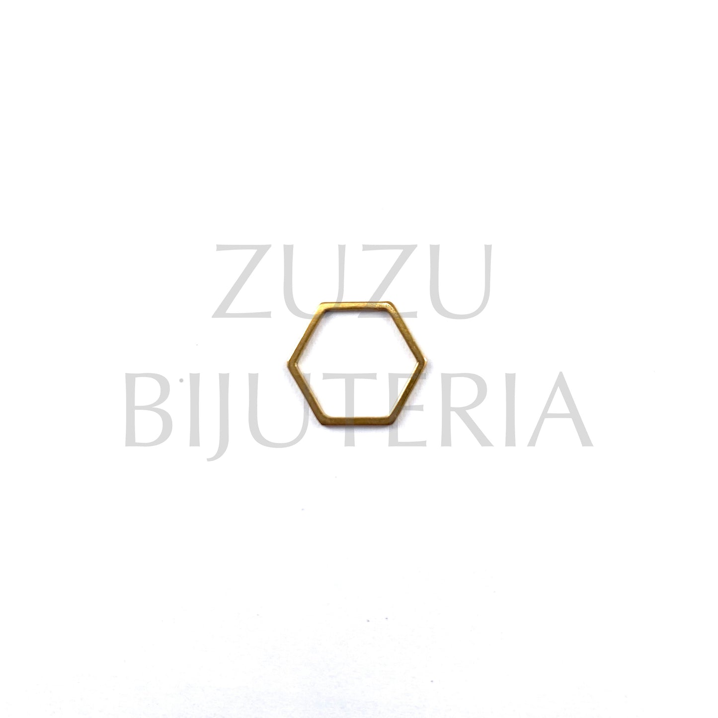 13mm Golden Hexagon Pendant - Stainless Steel