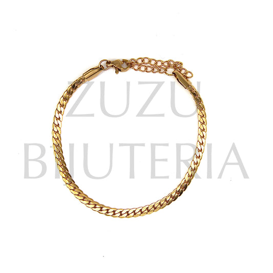 Pulseira 4mm Dourado (17mm + 5cm) - Aço Inox