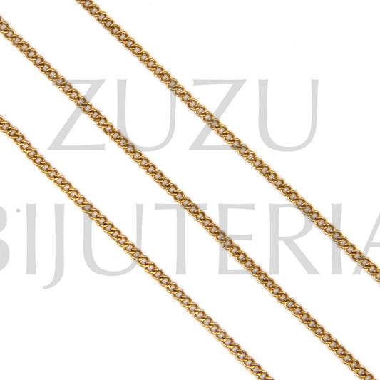 1.5mm Gold Twisted Link Chain - Stainless Steel