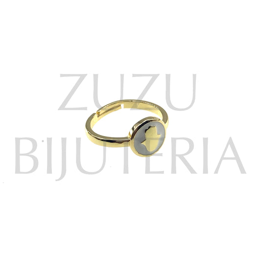Hamsa Hand Ring (Adjustable) - Brass