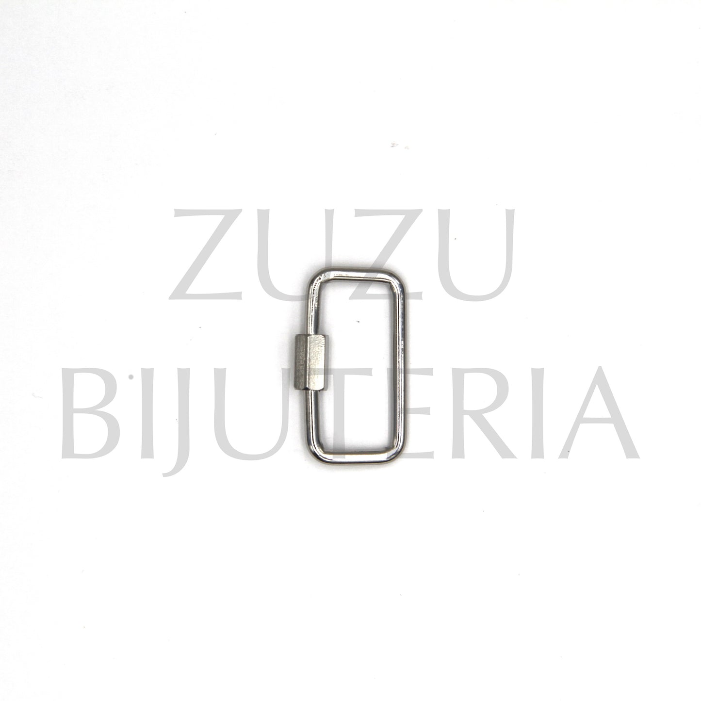 Silver Rectangular Pendant/Clasp 25mm x 14mm - Stainless Steel