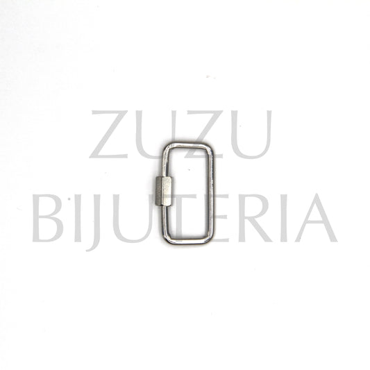 Silver Rectangular Pendant/Clasp 25mm x 14mm - Stainless Steel