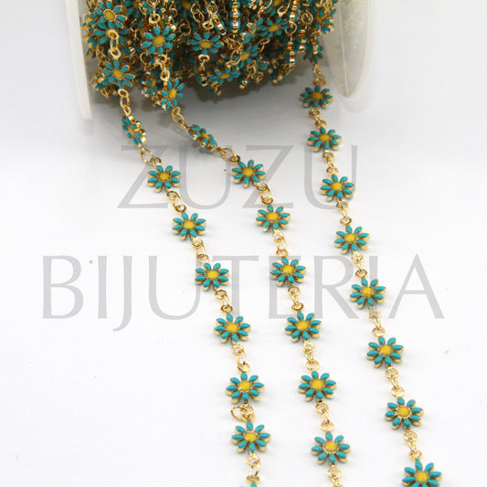 Golden Flower Chain 6.5mm - Brass