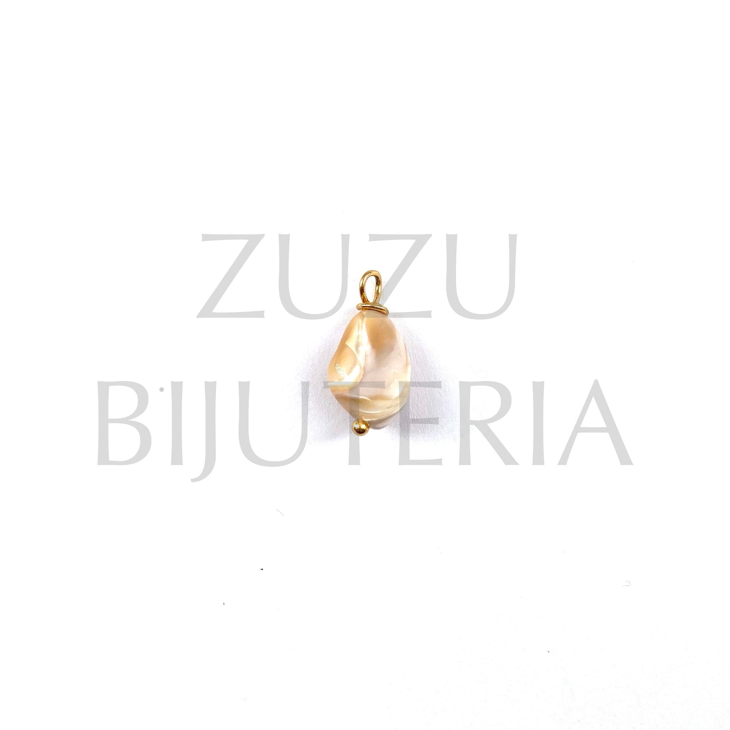 Mother of Pearl Pendant 14mm x 10mm - Stainless Steel