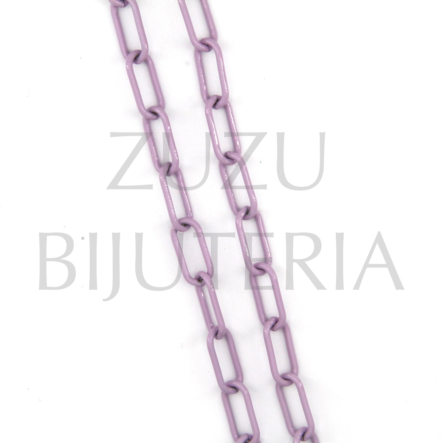 Rectangular Chain with Lilac Paint 16mm x 7mm - Brass