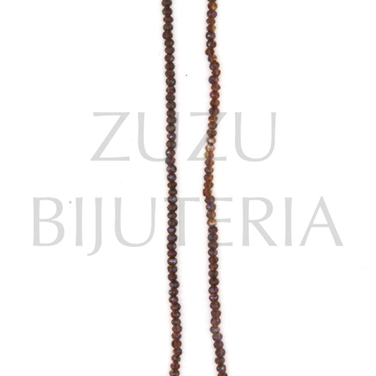 2mm Mirrored Brown Crystals (Length 35cm)