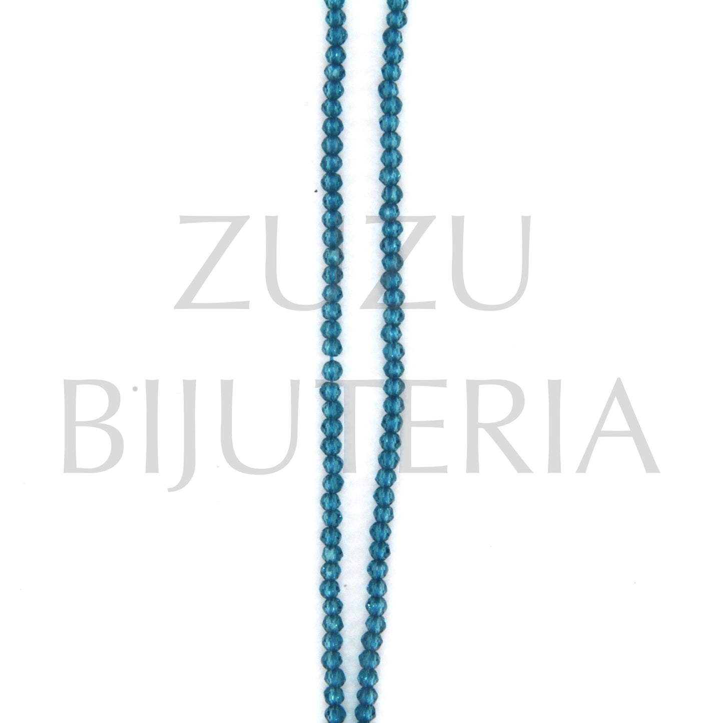 Fiada Cristais Azul 2mm (Comprimento 35cm)