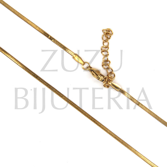 Colar Dourado 1.7mm (44cm + 5cm) - Aço Inox