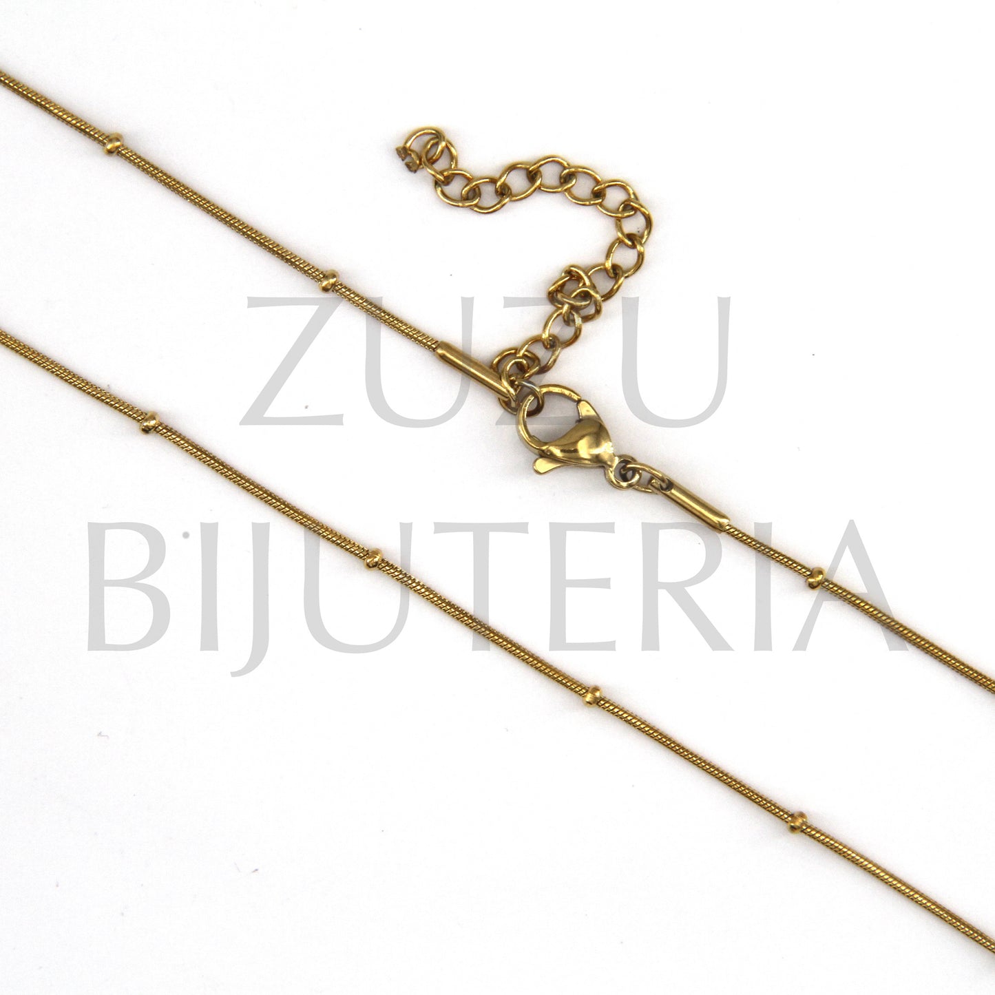 Gold Necklace with Polka Dots 1.8mm (45cm + 5cm) - Stainless Steel